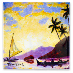 Visions of the Tropics "Beyond the Reef" Ceramic Tile- 4.25'' Square