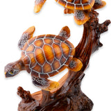 Hand-Painted Wooden Sea Turtles with Stand