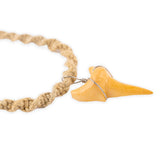 Fossil Shark Tooth and Twisted Hemp Necklace