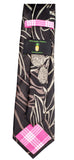 Pineapple Palaka Ulu Black Hawaiian Designer Tie- Back View