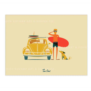 "Surf Check" Matted Print by Nick Kuchar Makai- 8" x 10"