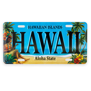 Vintage Aluminum "Hawaii" Souvenir License Plate