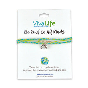 VivaLife "Be Kind to All Kinds" Dolphin Charm Bracelet