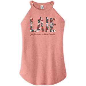 Lai'e Rocker Women's Floral Tank Top- Black Frost