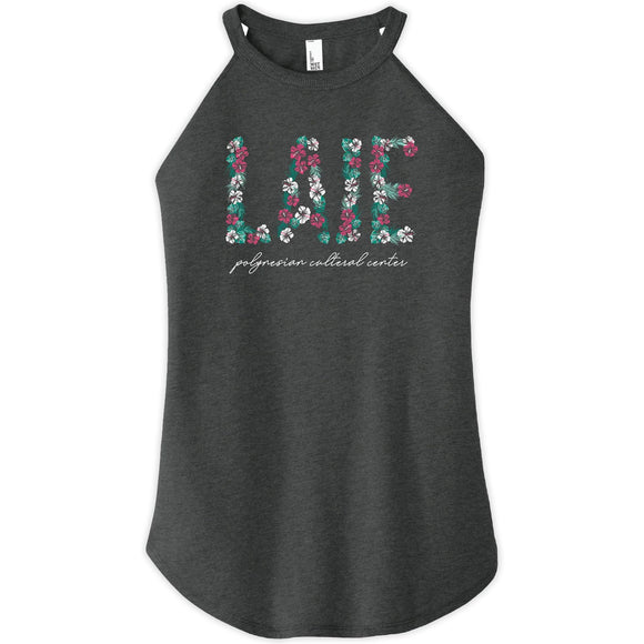 Lai'e Rocker Women's Floral Tank Top- Black Frost