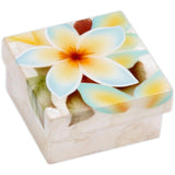 Small White Plumeria Capiz Shell Keepsake Box - The Hawaii Store