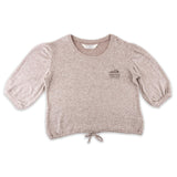 Women's Cuddle Puff Sleeve Top- Espresso Heather