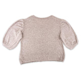 Women's Cuddle Puff Sleeve Top- Espresso Heather- back view