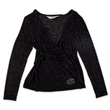 PCC Women's Cuddle Soft Wrap Top- Black Heather