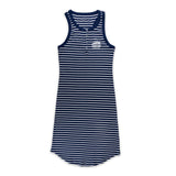 Boxercraft Women's Vivian Rib Midi Dress with PCC Logo- Navy & White Striped