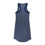 Boxercraft Women's Vivian Rib Midi Dress with PCC Logo- Navy & White Striped