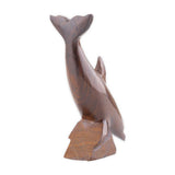 EarthView Diving Dolphin Wood Figurine- 3"