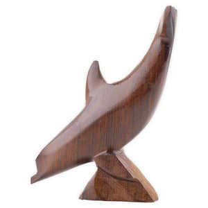 EarthView Diving Dolphin Wood Figurine- 3"