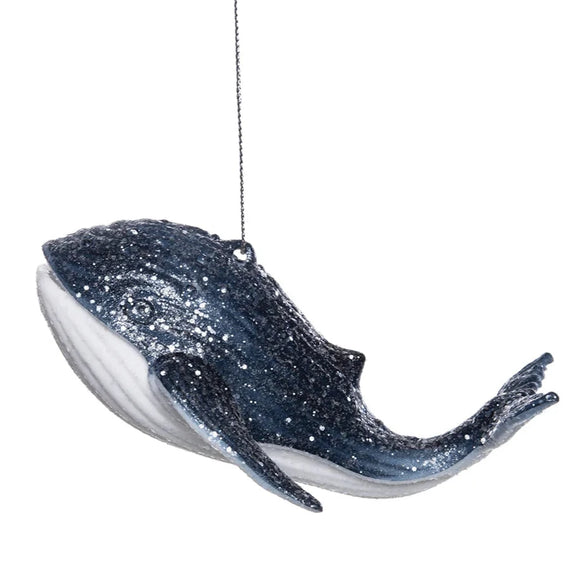 Shimmer Whale Glass Christmas Ornament