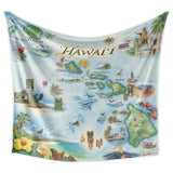 Xplorer Maps "Hawaii Map" Fleece Blanket