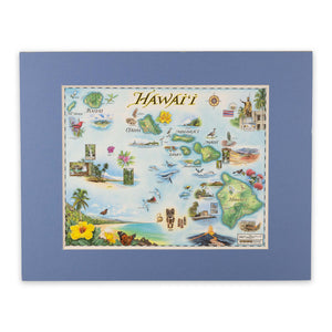 Xplorer Maps Pre-Matted Mini Hawaii Map