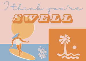 Surf Shack "I Think You're Swell" Puzzle Postcard 