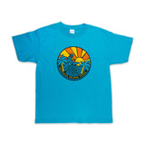 "Craggy Peaks" Youth T-shirt- Turquoise Blue