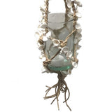 Beachcombers Rope & Shell Hanging Planter- Closeup