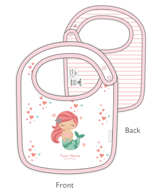 Bib Baby Girl Mermaid White