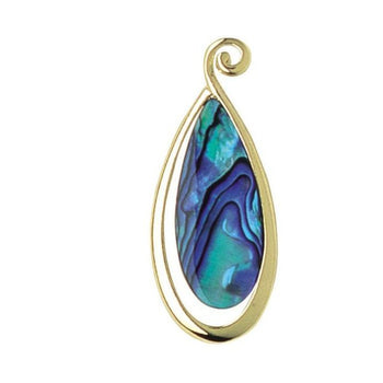 Ariki Paua & 22K Gold Teardrop Pendant