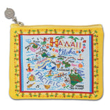 Catstudio Yellow "Aloha" Zippered Pouch- 7" x 5"