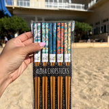 Aloha Chopstick Company "Surfs Up" Reusable Bamboo Chopsticks