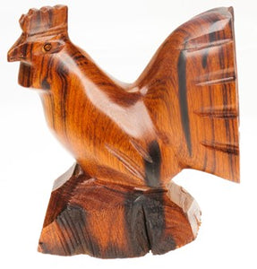 EarthView Hand-carved Ironwood Rooster- 4" 