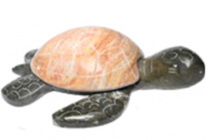  Hand-carved Marble Sea Turtle Figurine- 3.5