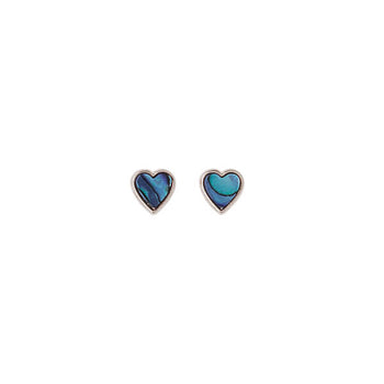 Ariki Paua Heart Stud Earring - The Hawaii Store