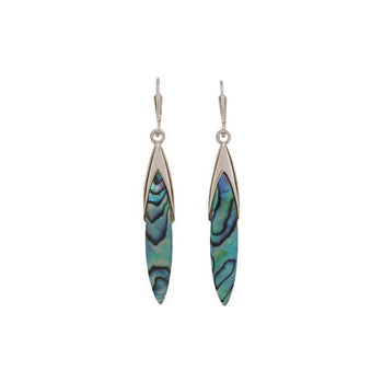 Ariki Paua Gum Leaf Dangle Earrings - The Hawaii Store