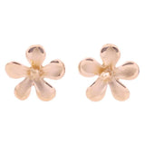 4K  Rose Gold Hibiscus Earrings- 0.5" x 0.5" 