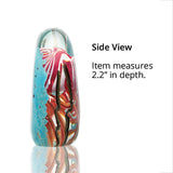 Art Glass Striped Jellyfish Paperweight