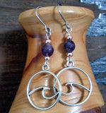 Soleil Ocean Waves Earrings with amethyst stones