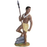 Hawaiian "Cascading Lei and Spearman" Porcelain Figurines