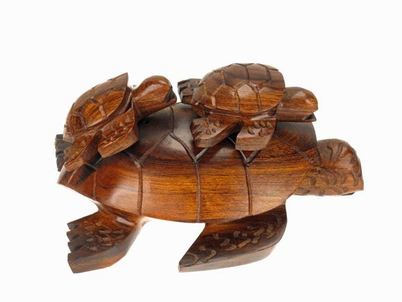 Wood Turtle w/Babies on Back