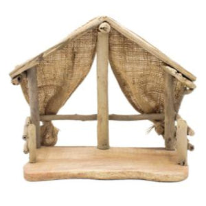 Driftwood and Burlap Creche