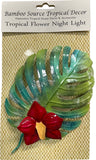 Monstera Flower Metal and Capiz Shell Night Light with packaging