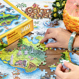 Hands Assembling Oahu Hawaii Jigsaw Puzzle- 500 Pieces