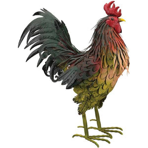 Multi-Colored Metal Napa Rooster- 26"