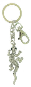 Kubla Crafts "Silver Crystal Gecko" Key Chain