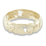 14K Gold Scroll Cutout Ring with 6mm Barrel