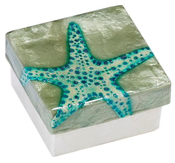 Capiz Box 3x3 Starfish Grn - Polynesian Cultural Center