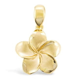 14K Gold Plumeria Pendant- Yellow