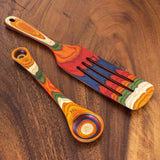 Totally Bamboo "Marrakesh" Utensil Set, 2-Piece. Spurtle and Measuring Spoon side by side.