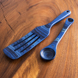 Totally Bamboo Baltique® "Malta: Utensil Set, 2-Piece with Spurtle and Measuring Spoon side by side.