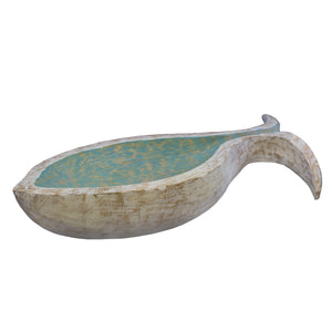 Beachcomber's Coastal Life Teal Fish-shaped Mango Serving Bowl