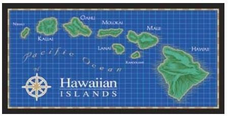 Hawaiian Islands Chain Cotton Beach Towel