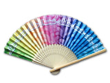 Rainbow Plumeria Bamboo Folding Hand Fan