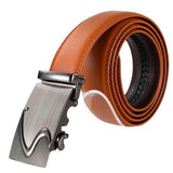 Mad Man Adjustable Vegan Leather Belt- Camel/Silver